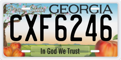 GA license plate CXF6246