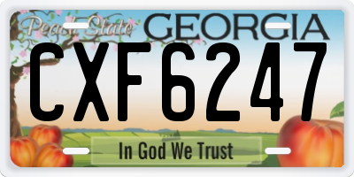 GA license plate CXF6247