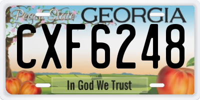 GA license plate CXF6248