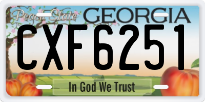 GA license plate CXF6251