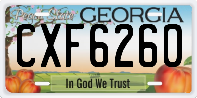 GA license plate CXF6260