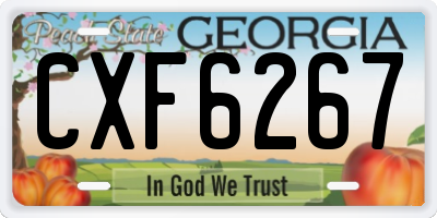 GA license plate CXF6267
