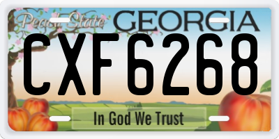 GA license plate CXF6268