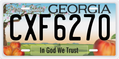 GA license plate CXF6270