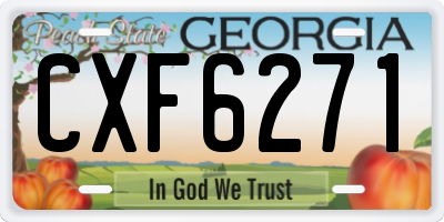 GA license plate CXF6271