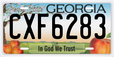 GA license plate CXF6283