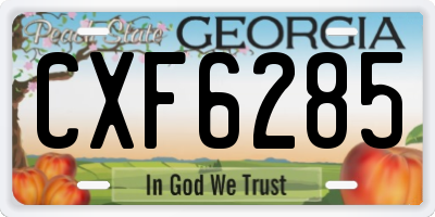 GA license plate CXF6285