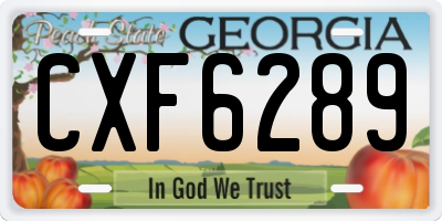 GA license plate CXF6289