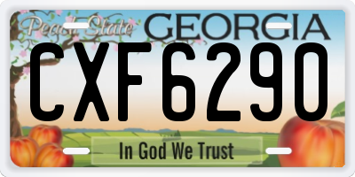 GA license plate CXF6290