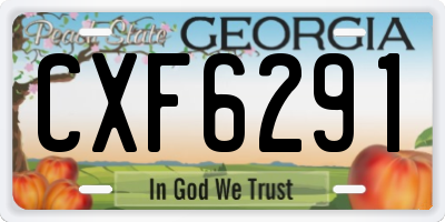 GA license plate CXF6291