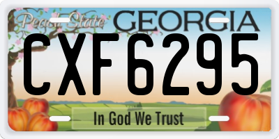 GA license plate CXF6295