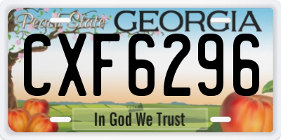 GA license plate CXF6296