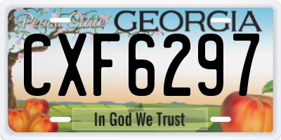 GA license plate CXF6297