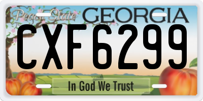 GA license plate CXF6299