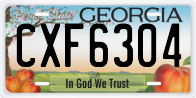 GA license plate CXF6304