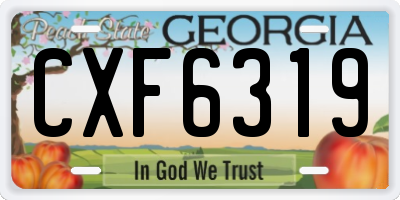 GA license plate CXF6319