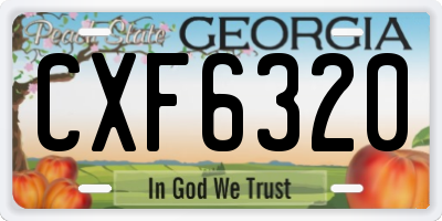 GA license plate CXF6320