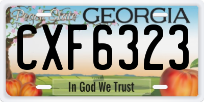 GA license plate CXF6323