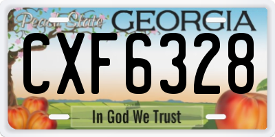 GA license plate CXF6328