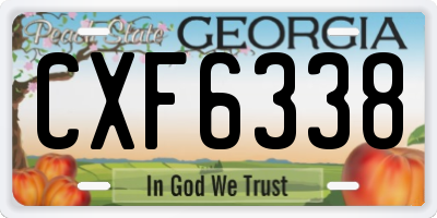 GA license plate CXF6338