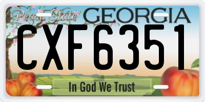 GA license plate CXF6351