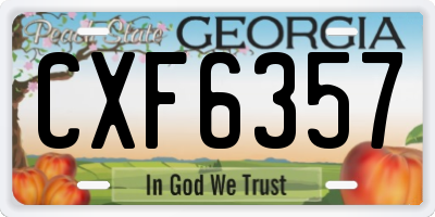 GA license plate CXF6357