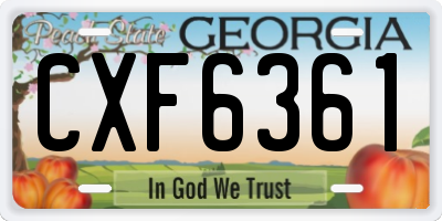 GA license plate CXF6361