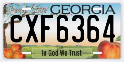 GA license plate CXF6364