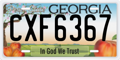 GA license plate CXF6367
