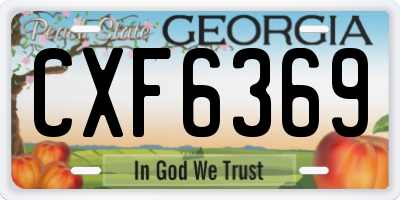 GA license plate CXF6369