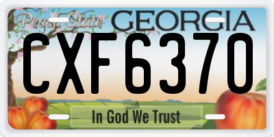 GA license plate CXF6370