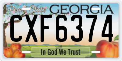 GA license plate CXF6374