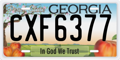 GA license plate CXF6377