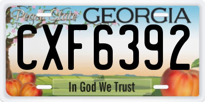 GA license plate CXF6392