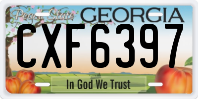 GA license plate CXF6397