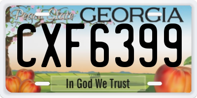 GA license plate CXF6399
