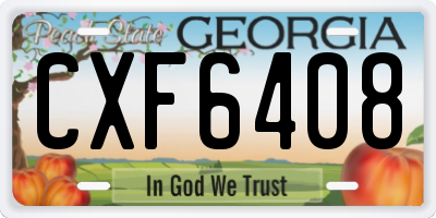 GA license plate CXF6408