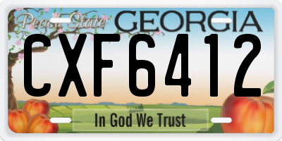 GA license plate CXF6412