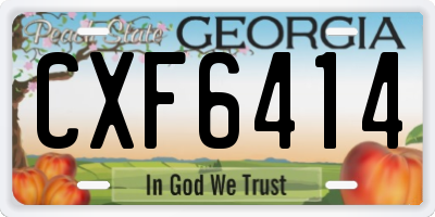 GA license plate CXF6414