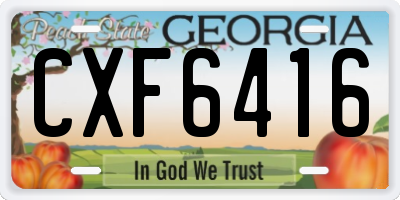 GA license plate CXF6416