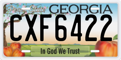GA license plate CXF6422