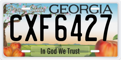 GA license plate CXF6427