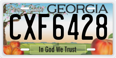 GA license plate CXF6428