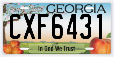 GA license plate CXF6431