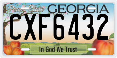 GA license plate CXF6432