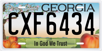 GA license plate CXF6434