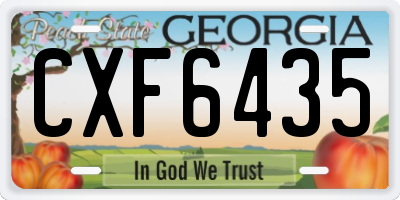 GA license plate CXF6435