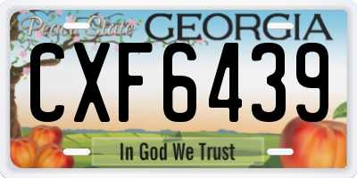 GA license plate CXF6439
