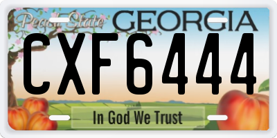 GA license plate CXF6444