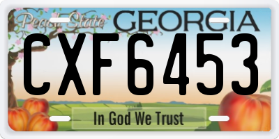 GA license plate CXF6453